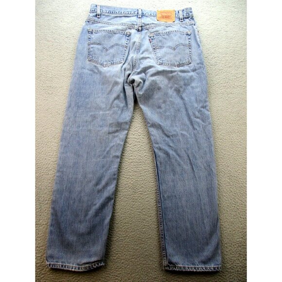 VTG Y2K Levi's Jeans Men's 38x32 Blue 505 Regular Straight Leg Denim Pants - Picture 2 of 9
